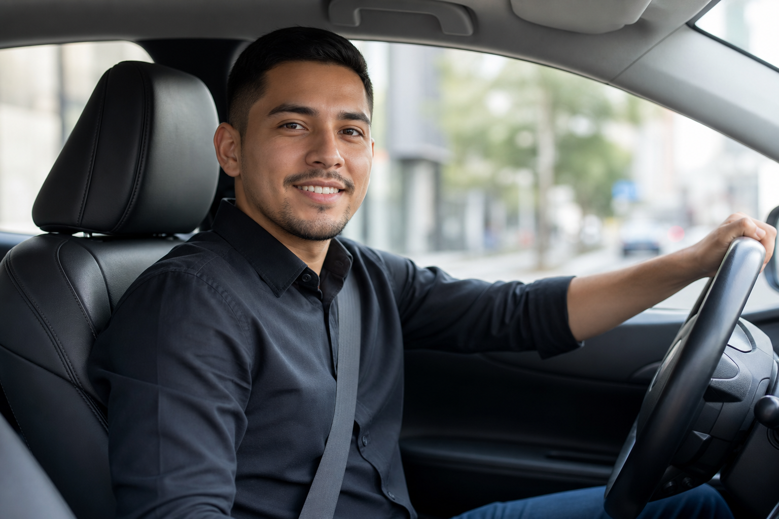 Conductor profesional al volante